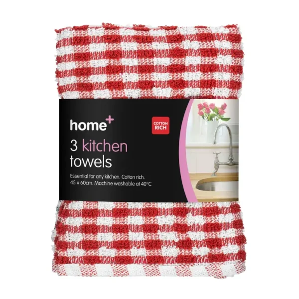 HOME PLUS KITCHEN TOWEL PACK OF 3 ASSORTED COLOUR