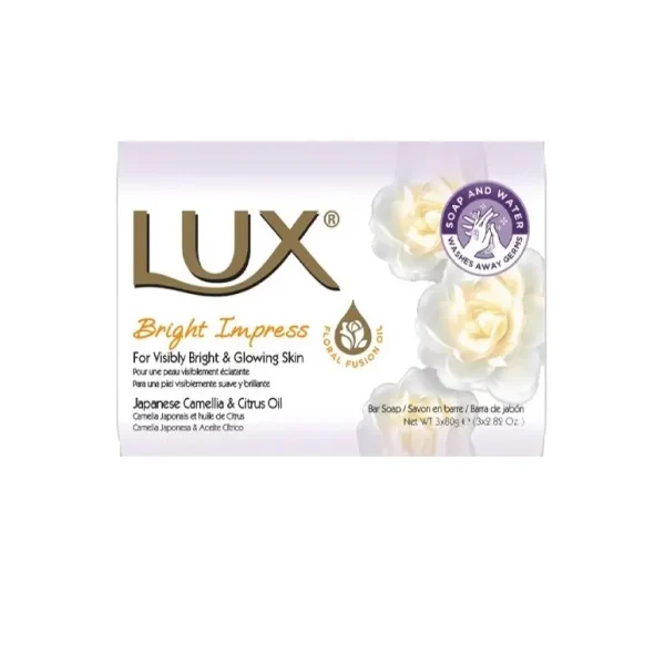 LUX BRIGHT IMPRESS CAMELLIA & CITRUS OIL SOAP 80GM PACK OF 3