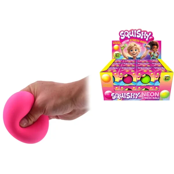 NEON SQUISHY STRESS BALL 6.5CM