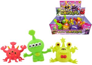 ASSORTED COLOUR & DESIGN SQUISHY WACKY MONSTER