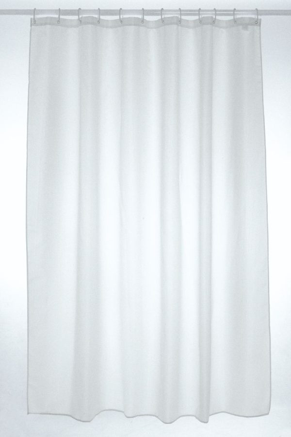 BLUE CANYON PLAIN POLYESTER SHOWER CURTAIN 180 X 180CM -WHITE