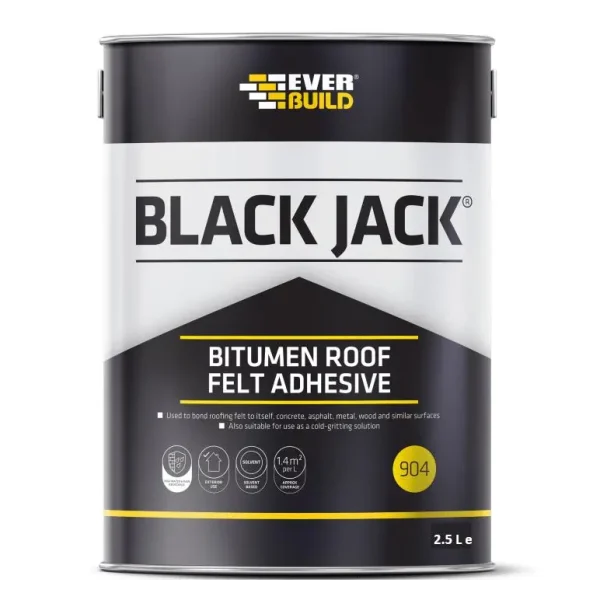 EVERBUILD BLACK JACK 904 BITUMEN ROOF FELT ADHESIVE 2.5 LITRE