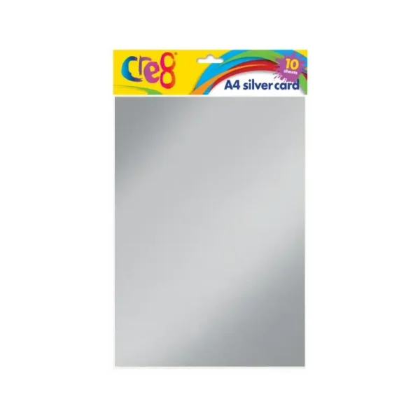 CRE8 A4 SILVER CARD 10 SHEETS