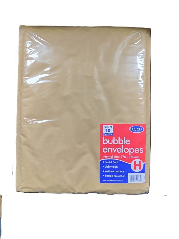 COUNTY GOLD BUBBLE ENVELOPES H 270MM X 360MM PACK OF 10