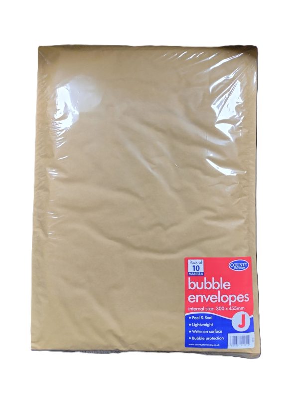 COUNTY GOLD BUBBLE ENVELOPES J 300MM X 455MM PACK OF 10