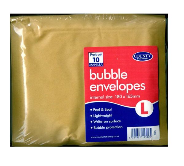 COUNTY GOLD BUBBLE ENVELOPES CD 180MM X 165MM PACK OF 10