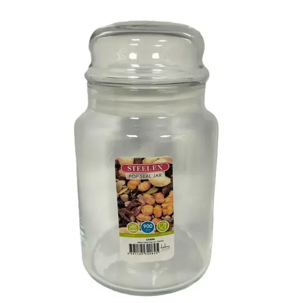 STEELEX POP SEALER STORAGE GLASS JAR 900ML