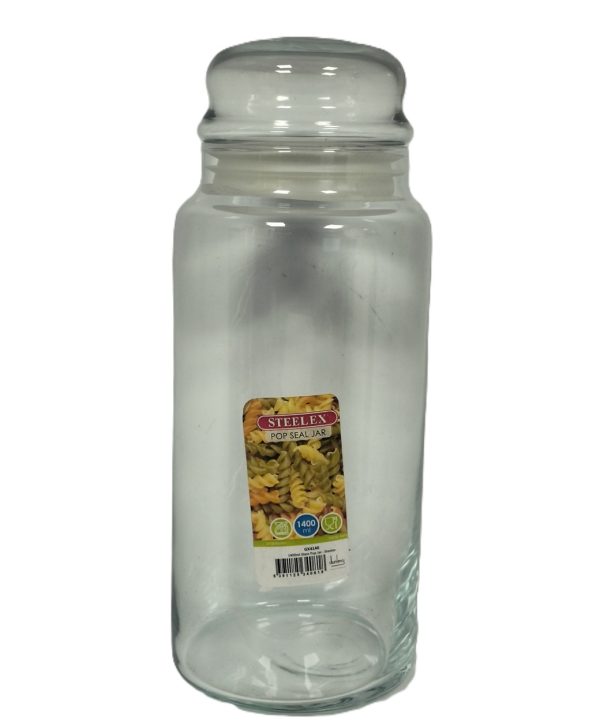 STEELEX POP SEALER STORAGE GLASS JAR 1.4 LTR