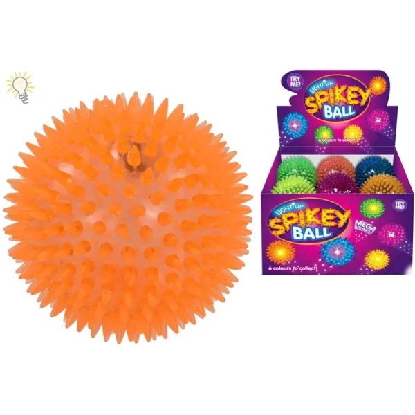 SPIKEY BOUNCING BALL WITH LIGHT AND SQUEEKER