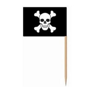 50 PIRATE FLAG TOOTHPICK COCKTAIL STICKS