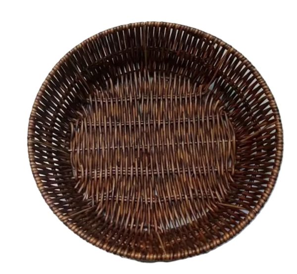 ROUND WOOVEN WICKER BREAD BASKET 22CM