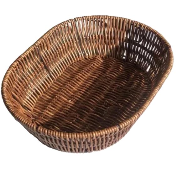 OVAL WOOVEN WICKER BREAD BASKET 25X17X6.5CM