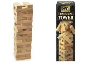 MY TRADITIONAL LARGE WOODEN TUMBLING TOWER GAME WITH 48 PIECES