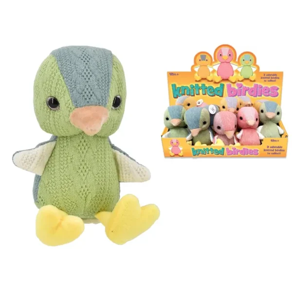 KNITTED BIRDS SOFT TOY 14CM