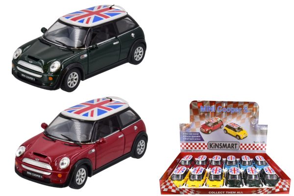 KINSMART DIE CAST MINI COOPER S WITH UNION JACK ROOF CAR TOY 13CM