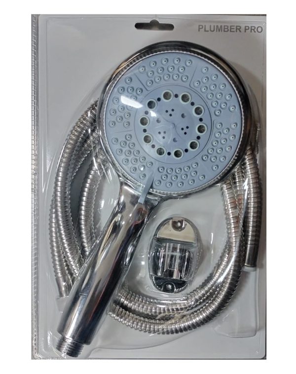 PLUMBERS PRO STAINLESS STEEL BATHROOM SHOWER HEAD AND HOSE SET