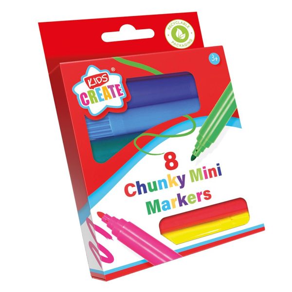 KIDS CREATE CHUNKY MINI MARKERS PACK OF 8