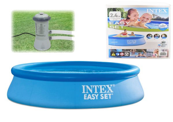 INTEX EASY SET INFLATABLE POOL SET WITH PUMP 2.4M X 61CM