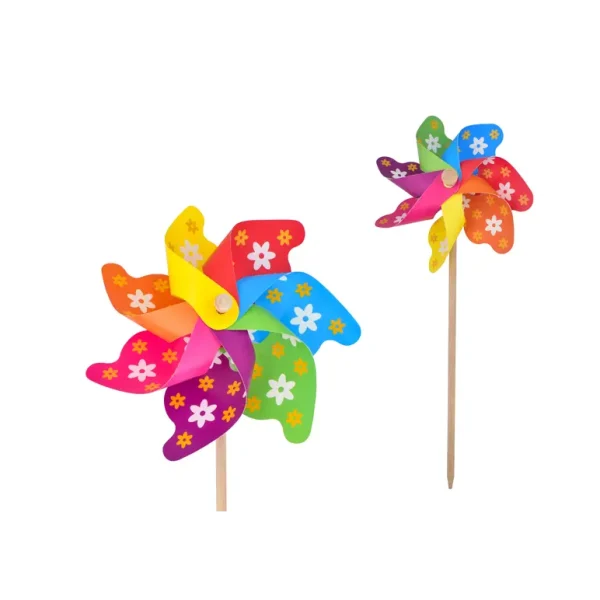 KANDY TOYS DIA HOT COLOUR FLOWER PRINT WINDMILL 31CM