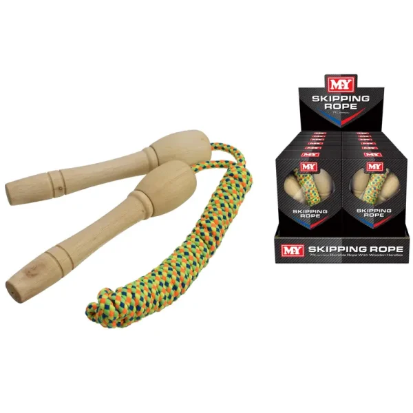 M.Y SKIPPING ROPE WITH WOODEN HANDLE APPX.7FT