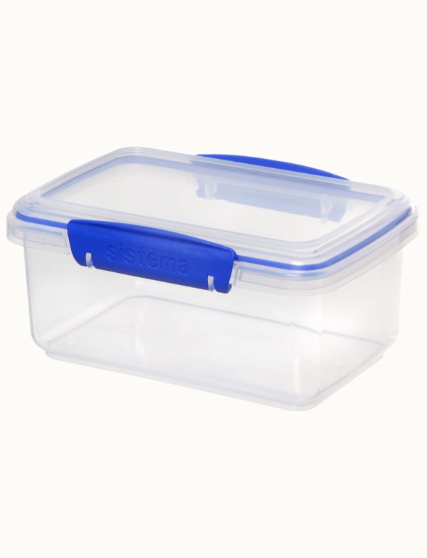 SISTEMA KLIP IT CLEAR FOOD STORAGE CONTAINER WITH BLUE CLIPS 1 LTR