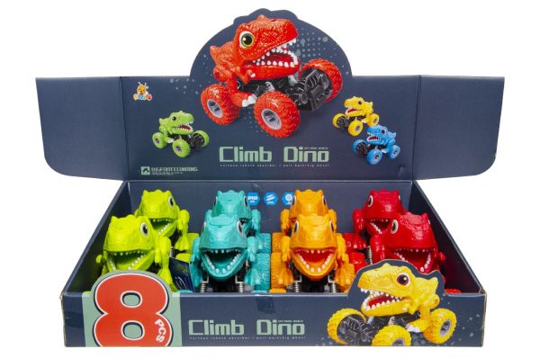 ASSORTED COLOUR OFF ROAD PULL BACK DINO CAR