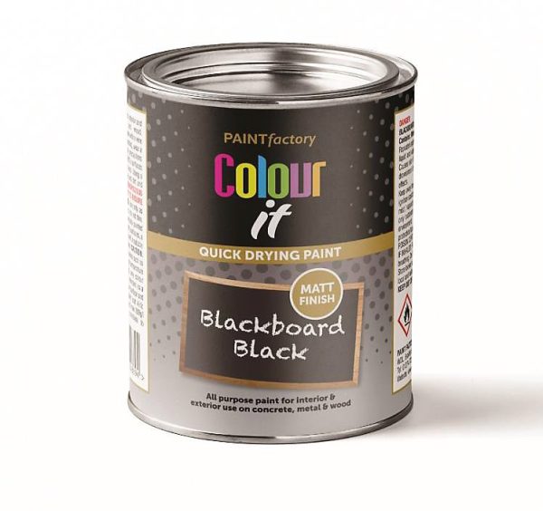 PAINT FACTORY COLOUR IT QUICK DRYING BLACKBOARD BLACK PAINT 300ML