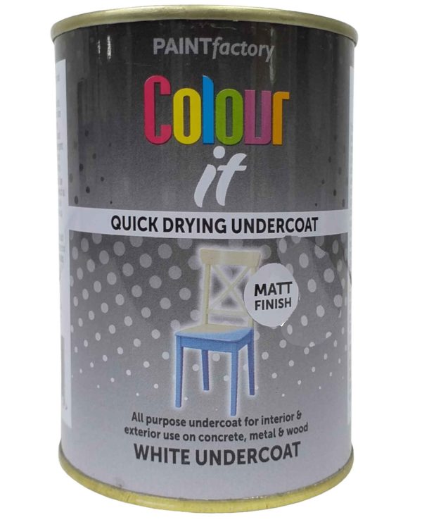 PAINT FACTORY COLOUR IT QUICK DRYING WHITE UNDERCOAT PAINT 300ML