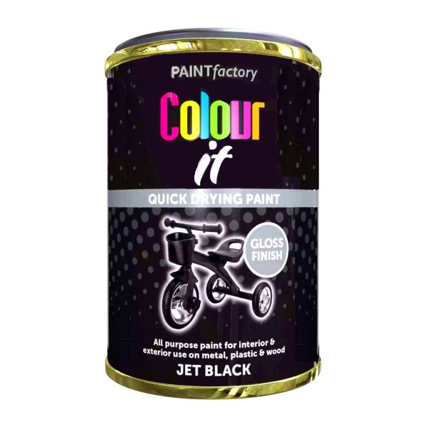 PAINT FACTORY COLOUR IT QUICK DRYING JET BLACK PAINT 300ML