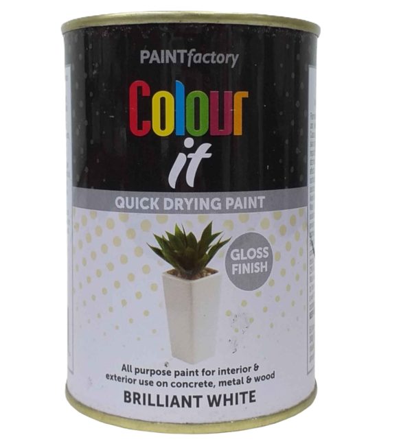 PAINT FACTORY COLOUR IT QUICK DRYING BRILLIANT WHITE PAINT 300ML