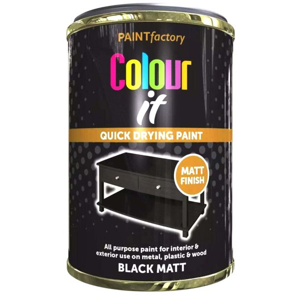 PAINT FACTORY COLOUR IT QUICK DRYING MATT BLACK PAINT 300ML