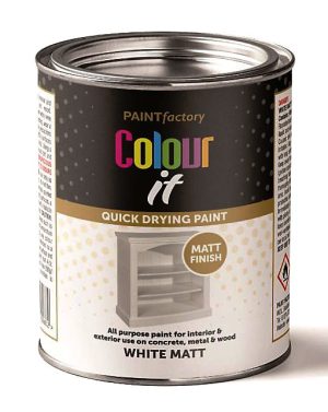 PAINT FACTORY COLOUR IT QUICK DRYING MATT WHITE PAINT 300ML