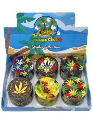 LEAF DESIGN METAL MAGNETIC HERB GRINDER - LARGE