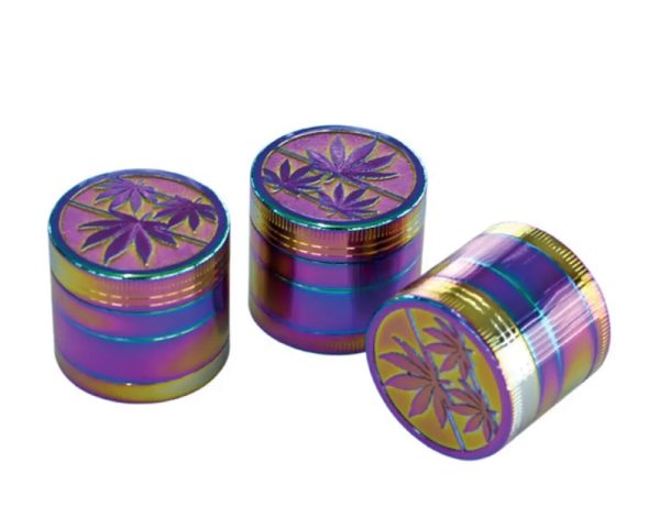 LEAF DESIGN METAL MAGNETIC HERB GRINDER - SAMLL