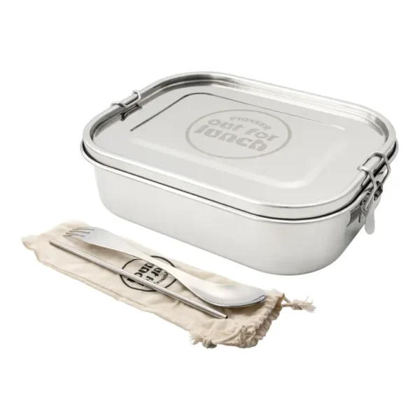 GRUNWERG OUT FOR LUNCH LEAKPROOF S/S LUNCH BOX WITH SPORK STRAW AND BAG MIRROR 1.4LTR