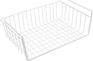 METALTEX BABATEX WHITE HANGING UNDER SHELF STORAGE RACK 40X26X14CM