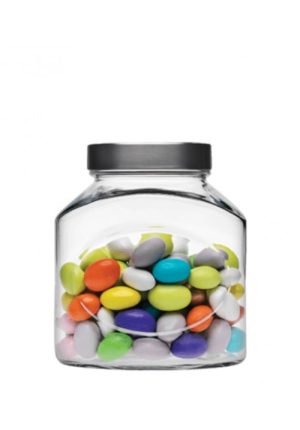 PASABACHE ELIPS AIR-TIGHT GLASS JAR WITH METAL LID 1LTR