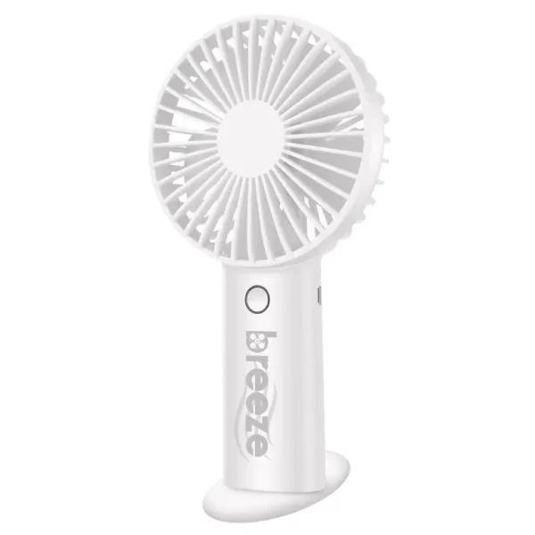 BREEZE RECHARGEABLE POCKET HAND FAN - WHITE