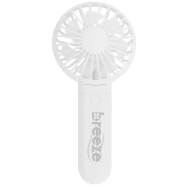 BREEZE RECHARGEABLE FOLDING HAND FAN - WHITE