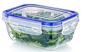 LOCK & FRESH RECTANGULAR CLEAR PLASTIC FOOD STORAGE CONTAINER 400ML