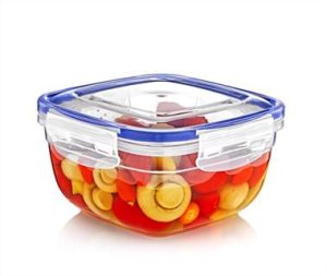 LOCK & FRESH SQUARE CLEAR PLASTIC FOOD STORAGE CONTAINER 500ML
