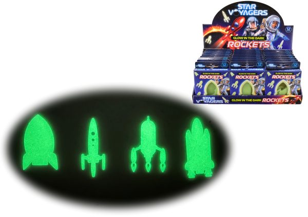 STAR VOYAGERS 12PCS GLOW IN THE DARK ROCKETS