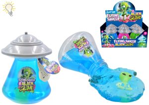 LIGHT UP FLYING SAUCER WITH ALIEN SLIME POT 190GM