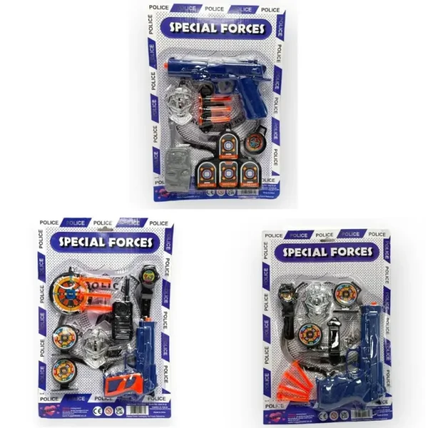 SPECIAL FORCES SILVER POLICE ARMS SET