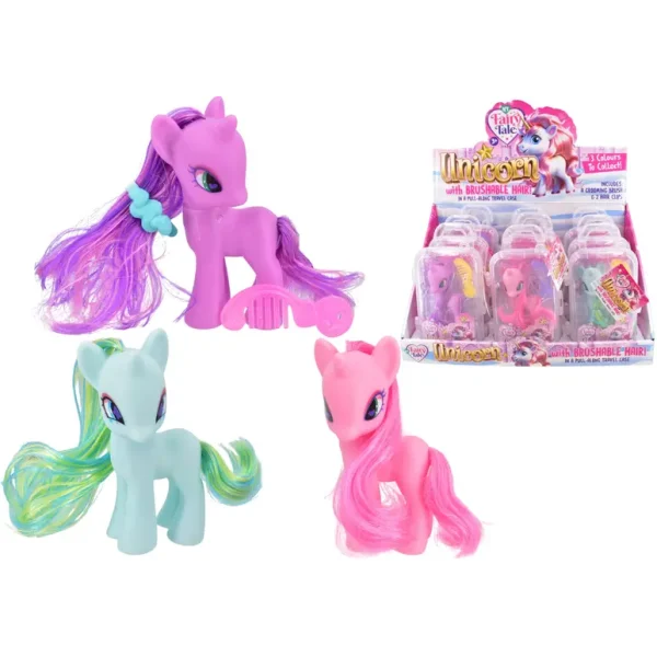 MY FAIRY TALE ASSORTED UNICORN WITH BRUSHABLE HAIR TRAVELING KIT