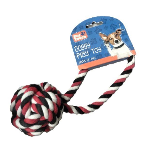 PET TOUCH ROPE KNOTT BALL WITH HANDLE