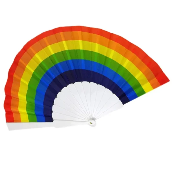 RAINBOW FOLDING HAND FAN 23CM