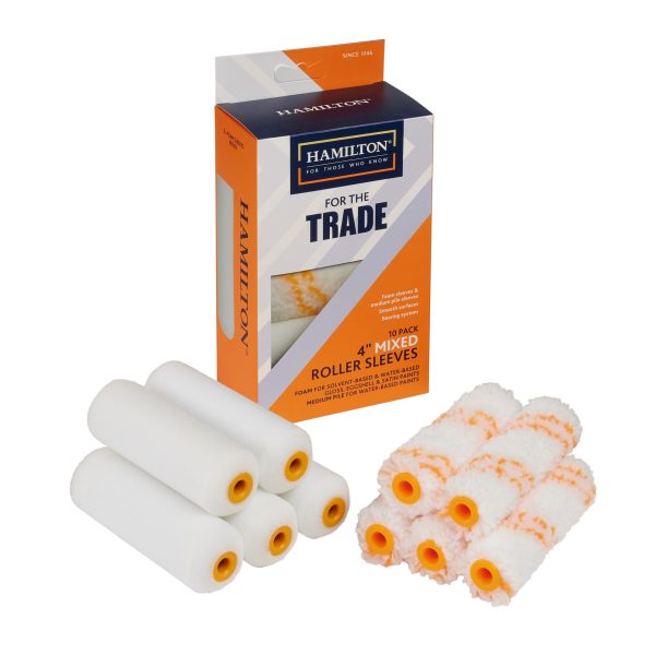 HAMILTON FOR THE TRADE MIXED ROLLER SLEEVES 4" PACK OF 10