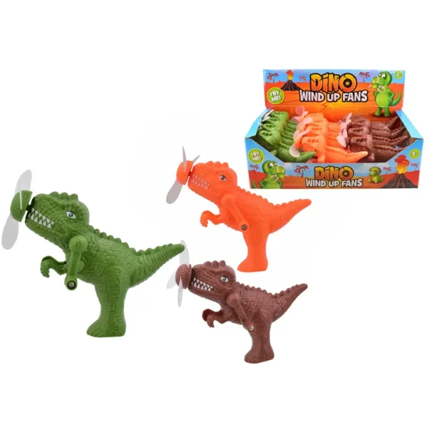 DINOSAUR WIND UP HAND FAN