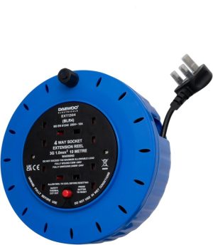 DAEWOO 2 GANG EXTENSION LEAD REEL 10M 13A 250V AC